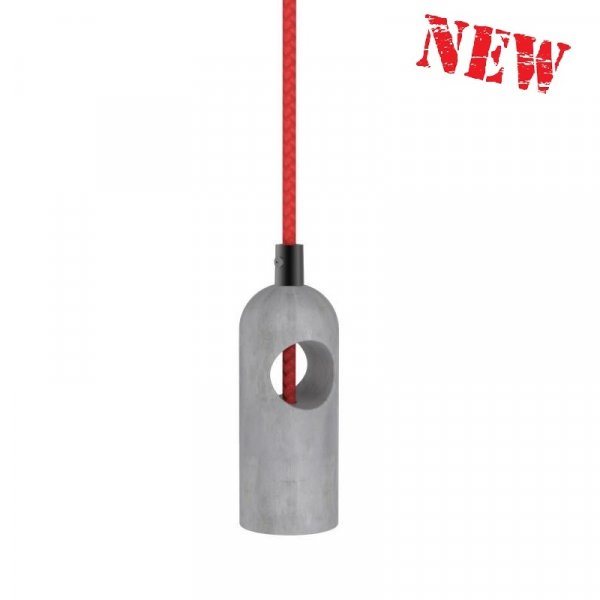 איתמר צילנידר תלוי- 3 מטר כבל בד אדום, בטון אפור