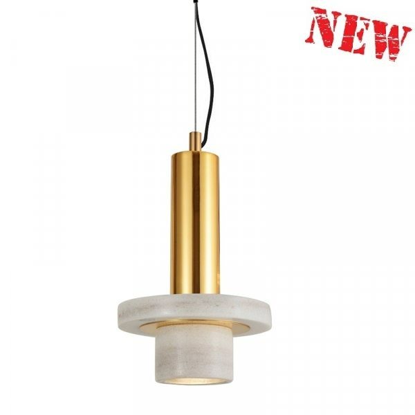 ארט מנורת תליה רושל , שיש לבן פליז