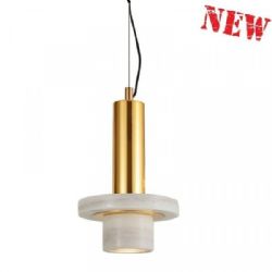 ארט מנורת תליה רושל , שיש לבן פליז