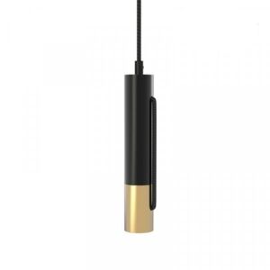 מנורת תלייה גיא צילנידר תלוי 3 מטר כבל בד, שחור-פליז