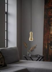 אלסה ELSA מנורת תליה קוטר 18 סמ' 6W LED חרוט פסים זהב פליז