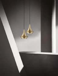 אלסה ELSA מנורת תליה קוטר 14 סמ' 6W LED גליל פסים זהב פליז